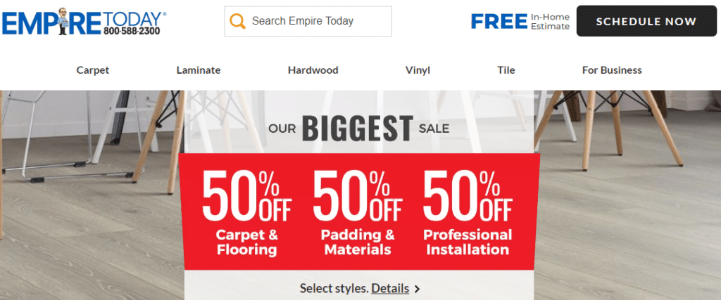 empire today flooring pricing sale