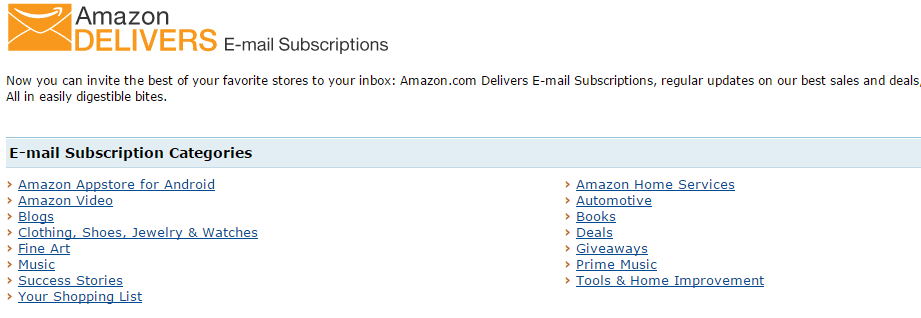Amazon Delivers emails
