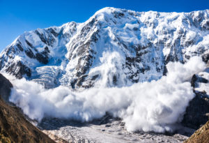 avalanche on mountain